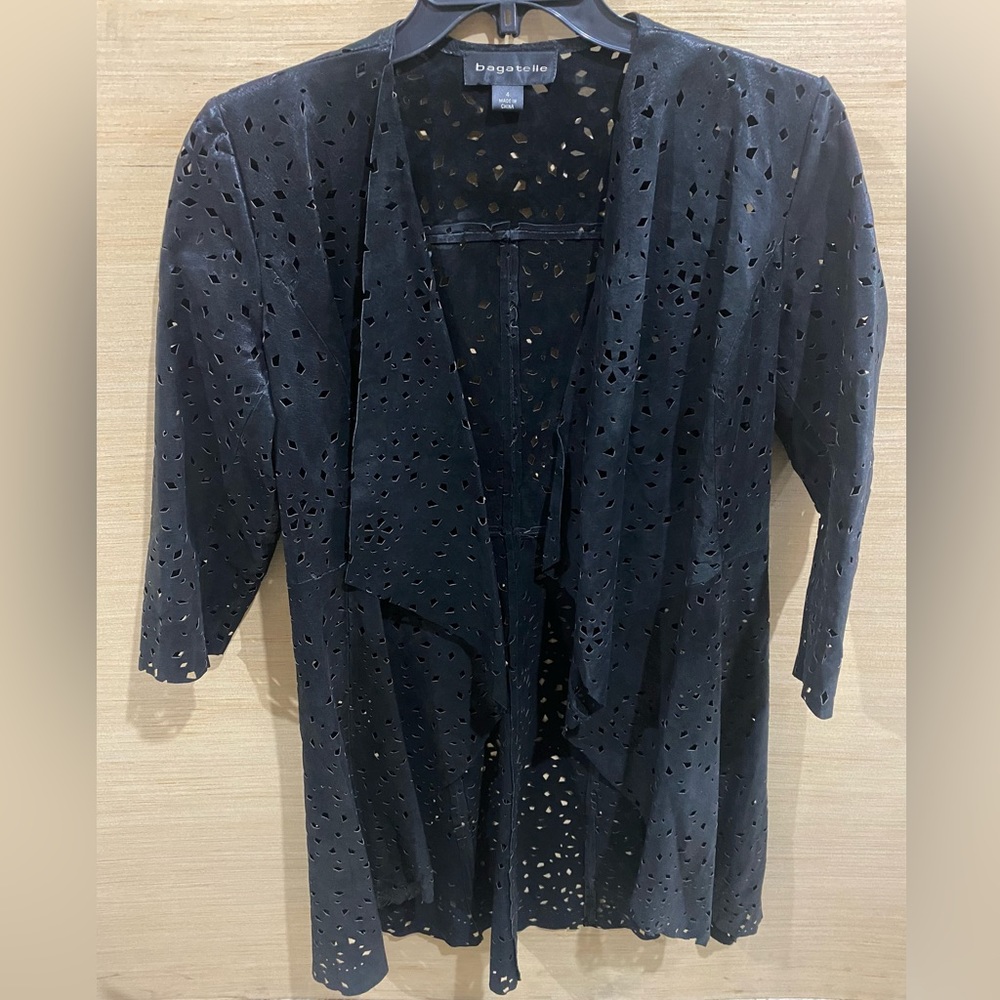 Bagatelle Leather Cardigan Sz 4